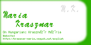 maria krasznar business card